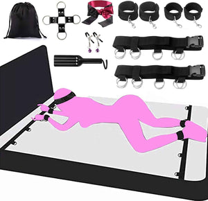 Under Mattress Bed Bondage Restraints Kit – Adjustable BDSM Set for Couples