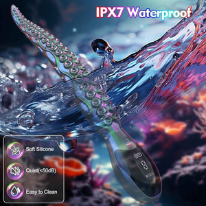 10.6 Fantasy Tentacle Vibrator – Silicone Textured Dildo with 9 Vibration Modes