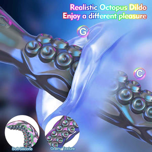 10.6 Fantasy Tentacle Vibrator – Silicone Textured Dildo with 9 Vibration Modes