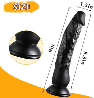 Realistic 9 inch Dildo with Suction Cup Feels Like Skin Clear Adult Sex Toys