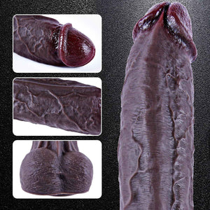 10.8 Inch Black Silicone Realistic Dildo Extra Huge Thick Dildo with Suction Cup Sex Toy In UK