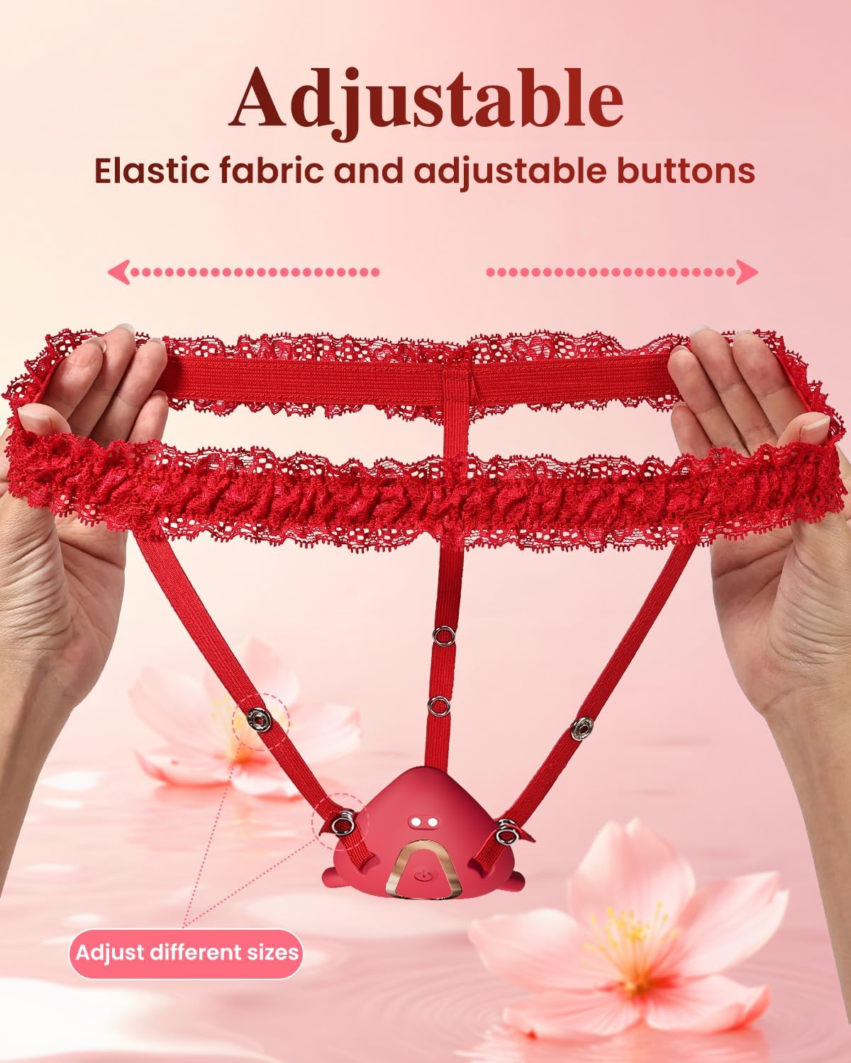 Adjustable Elastic Lace Thong Panties for Wearable Clitoral Vibrator sex toy by secrectluva