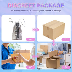 Discreet Packaging Steps Showing Storage Pouch Plain Brown Box and Confidential Delivery