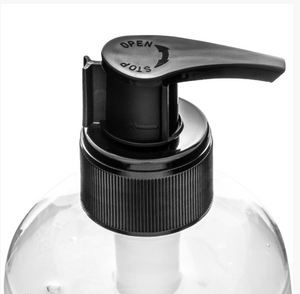 Close up black pump dispenser open stop mechanism Sex Toys in Uk