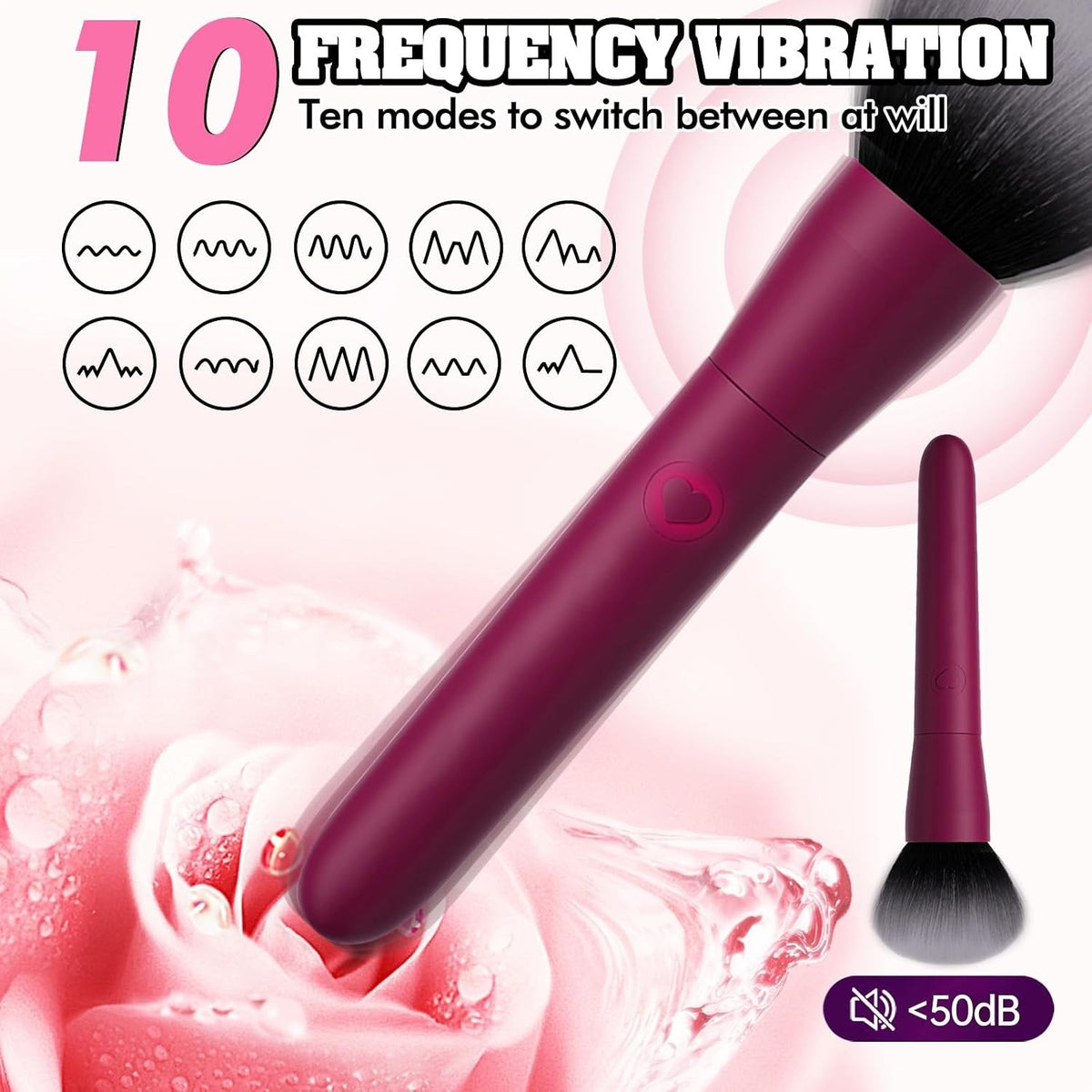 10 Frequency Vibrating Makeup Brush Massager Cheap Adult Toy Fast UK Delivery