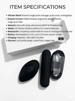 Item specifications and detailed features list for black bullet vibrator kit