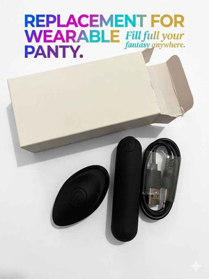Black 10 speed bullet vibrator remote control and product box set display