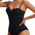 Women’s Bodysuit With Cup Design Body Shaper Sexy Slim Fit Black