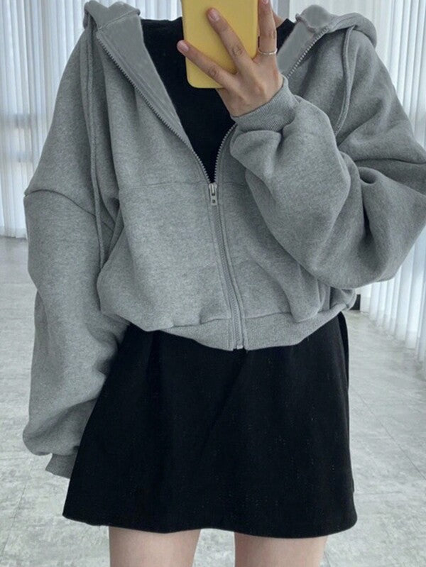 Women’s Oversized Hooded Sweatshirt Jacket Casual Coat UK