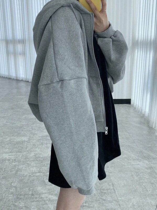 Women’s Oversized Hooded Sweatshirt Jacket Casual Coat UK