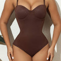 Women’s Bodysuit With Cup Design Body Shaper Sexy Slim Fit Coffee Brown