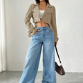 Women’s Khaki Cropped Trench Coat Long Sleeve Casual Jacket UK