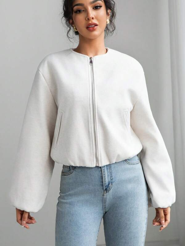 Women’s Bomber Jacket Varsity Aviator Cropped Coat UK