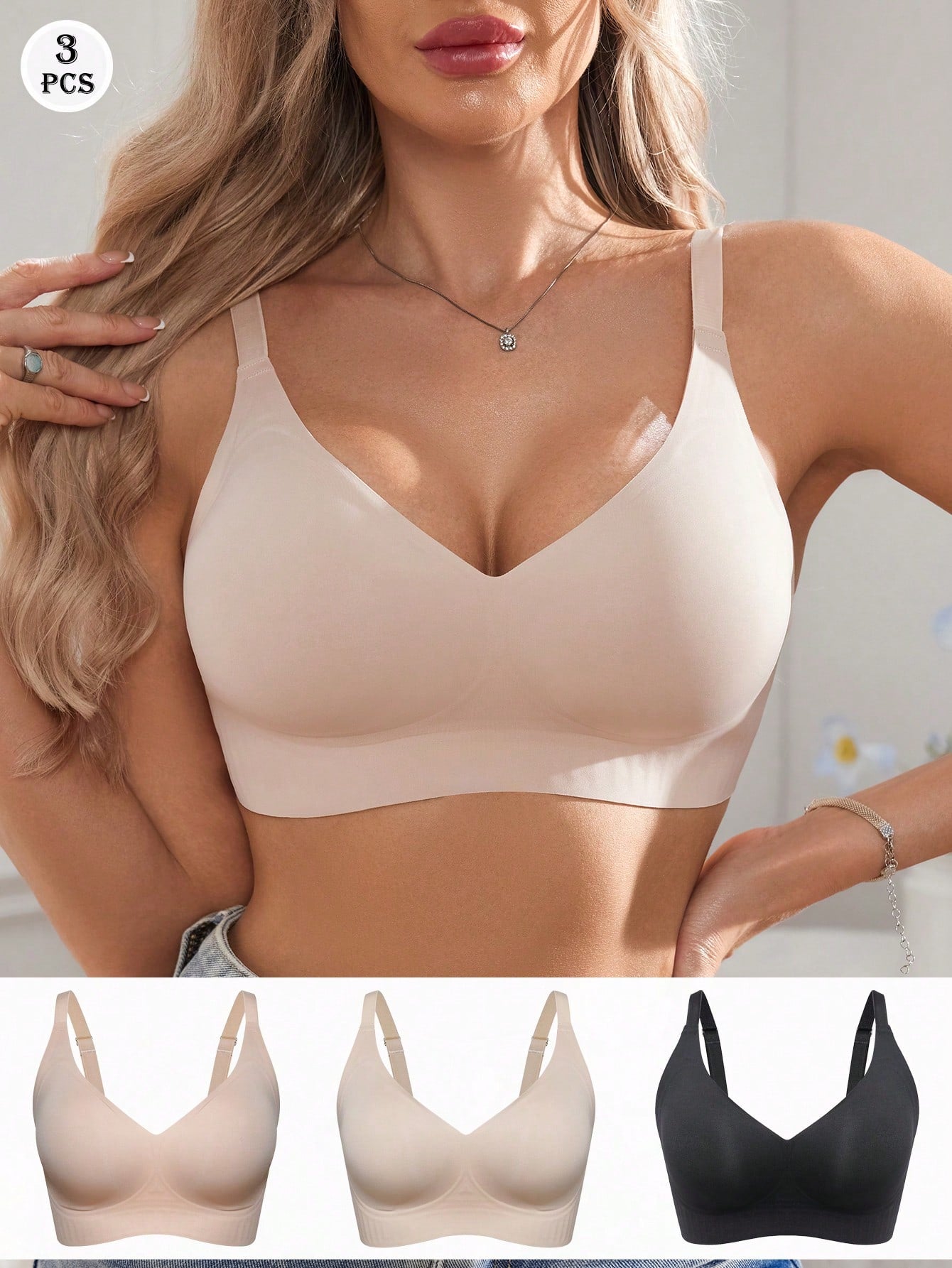 3Pcs Wireless Jelly Bra, Comfortable & Soft Women Fashion Bra