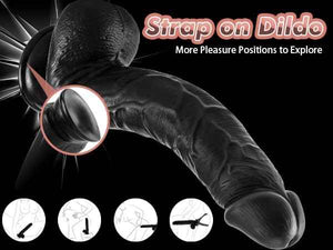 10.2 inches Realistic Sex Toy real feel Black ,  white Dildo, Suction Strong Cup