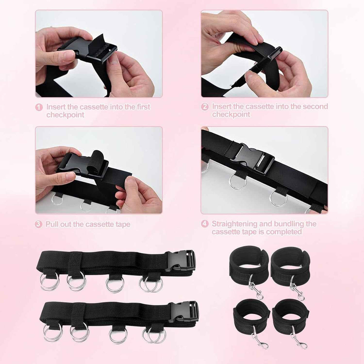 Under Mattress Bed Bondage Restraints Kit – Adjustable BDSM Set for Couples