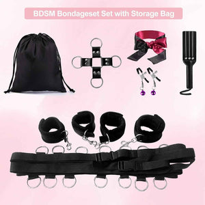 Under Mattress Bed Bondage Restraints Kit – Adjustable BDSM Set for Couples