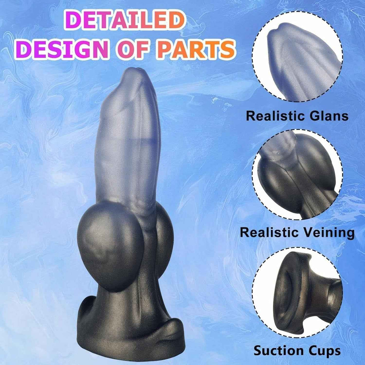 7 Inch Fantasy Silicone Knotted Dildo with Suction Cup for G-Spot Realistic
