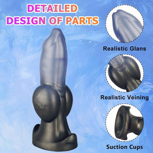 7 Inch Fantasy Silicone Knotted Dildo with Suction Cup for G-Spot Realistic