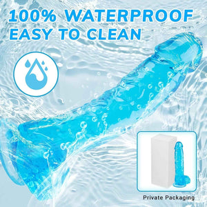 7 Inch Silicone Dildo, Soft Blue Dildos Sex Toy with Strong Suction Cup,Strap on