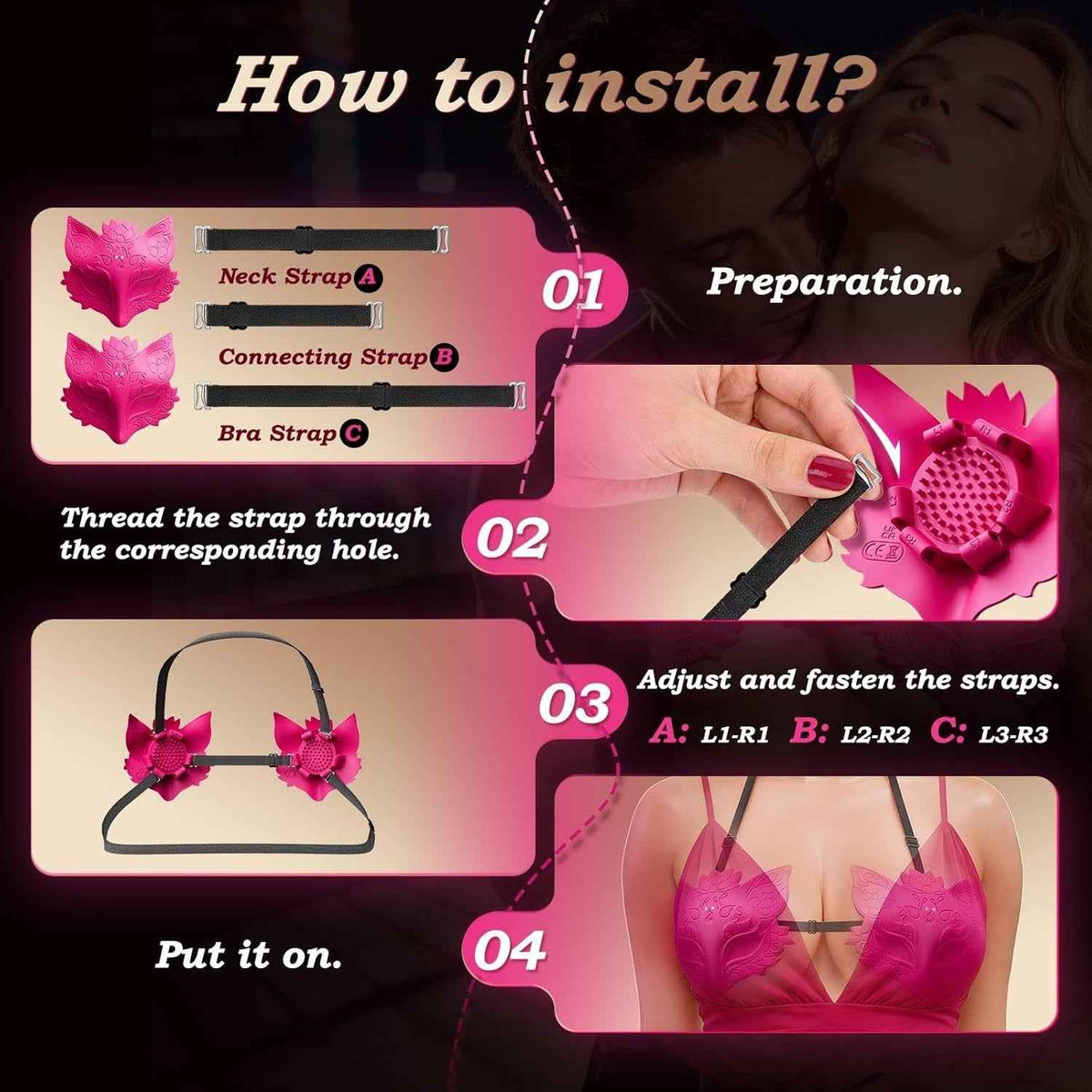 Nipple Vibrator Sex Toy Nipple Pasties Remote & 10 Vibration Clitoral Stimulator