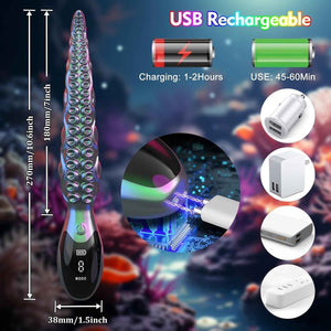 10.6 Fantasy Tentacle Vibrator – Silicone Textured Dildo with 9 Vibration Modes
