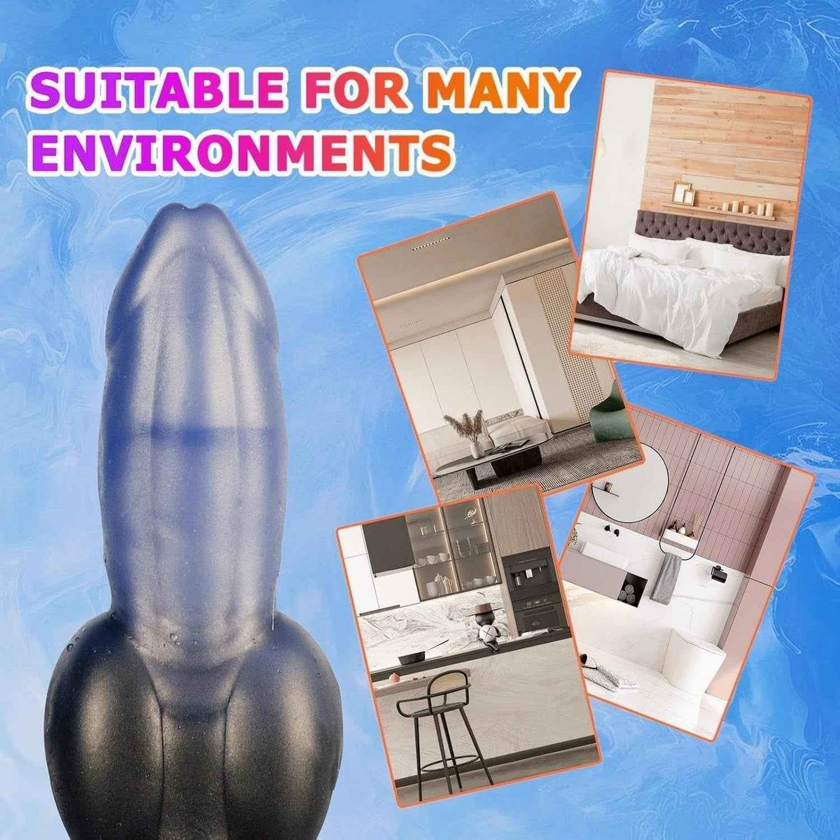 7 Inch Fantasy Silicone Knotted Dildo with Suction Cup for G-Spot Realistic
