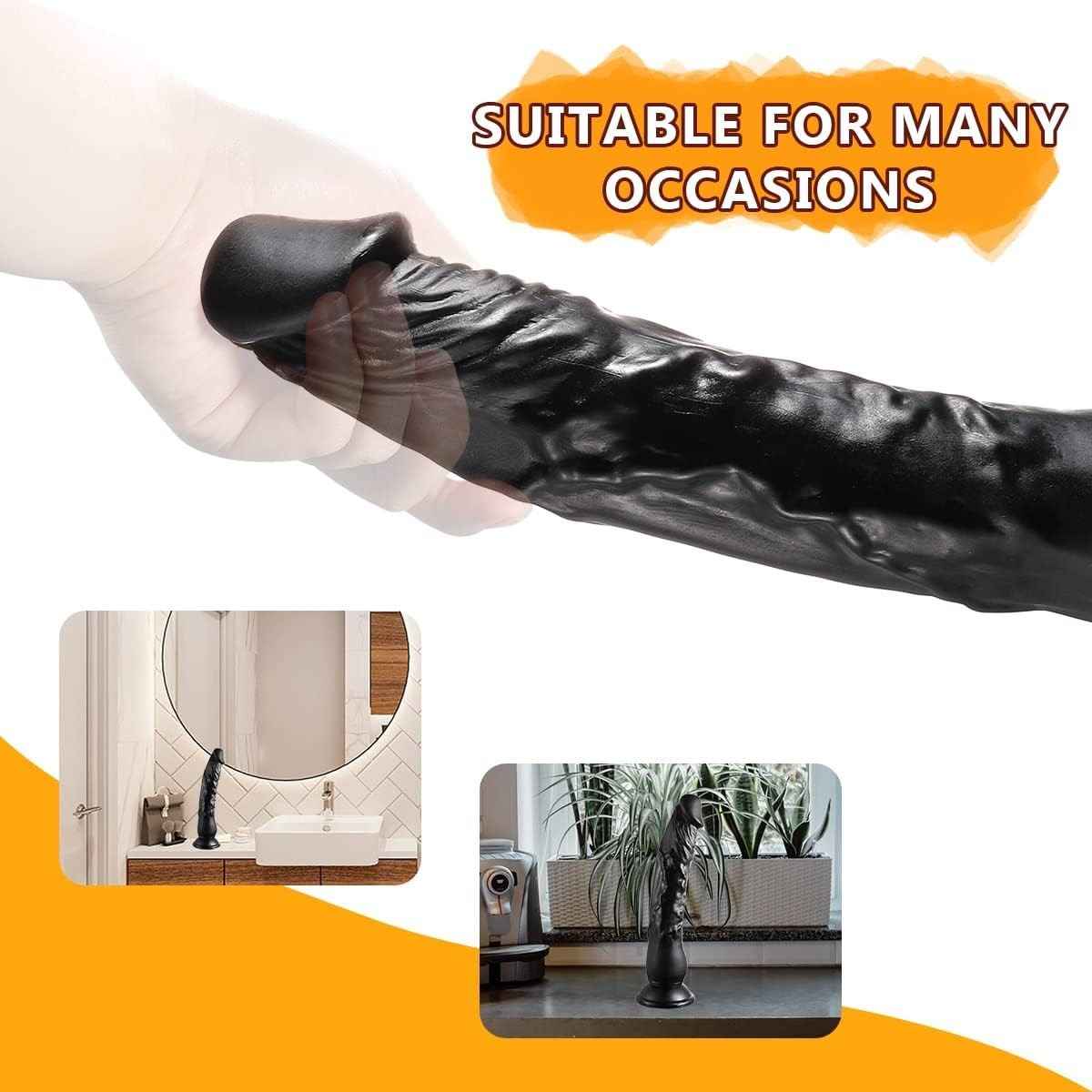 Realistic 9 inch Dildo with Suction Cup Feels Like Skin Clear Adult Sex Toys