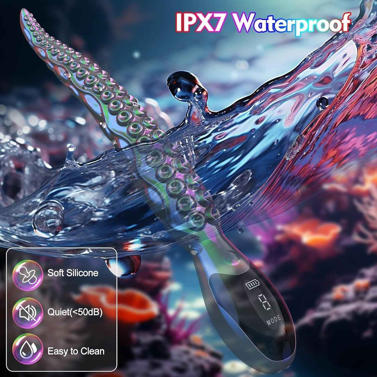 10.6 Fantasy Tentacle Vibrator – Silicone Textured Dildo with 9 Vibration Modes