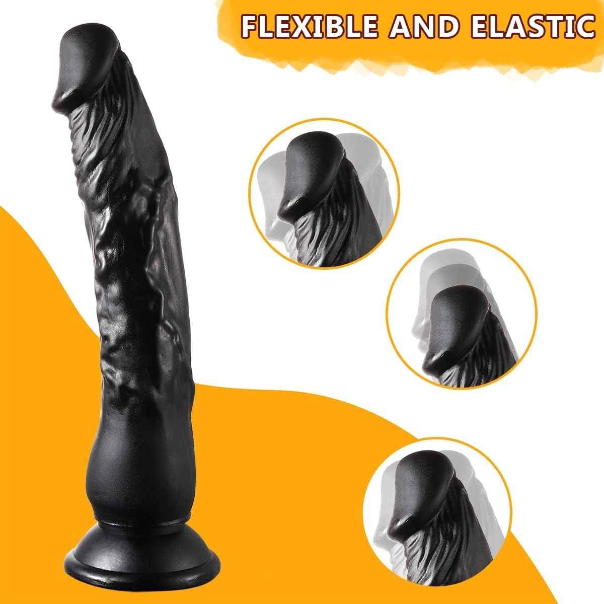 Realistic 9 inch Dildo with Suction Cup Feels Like Skin Clear Adult Sex Toys