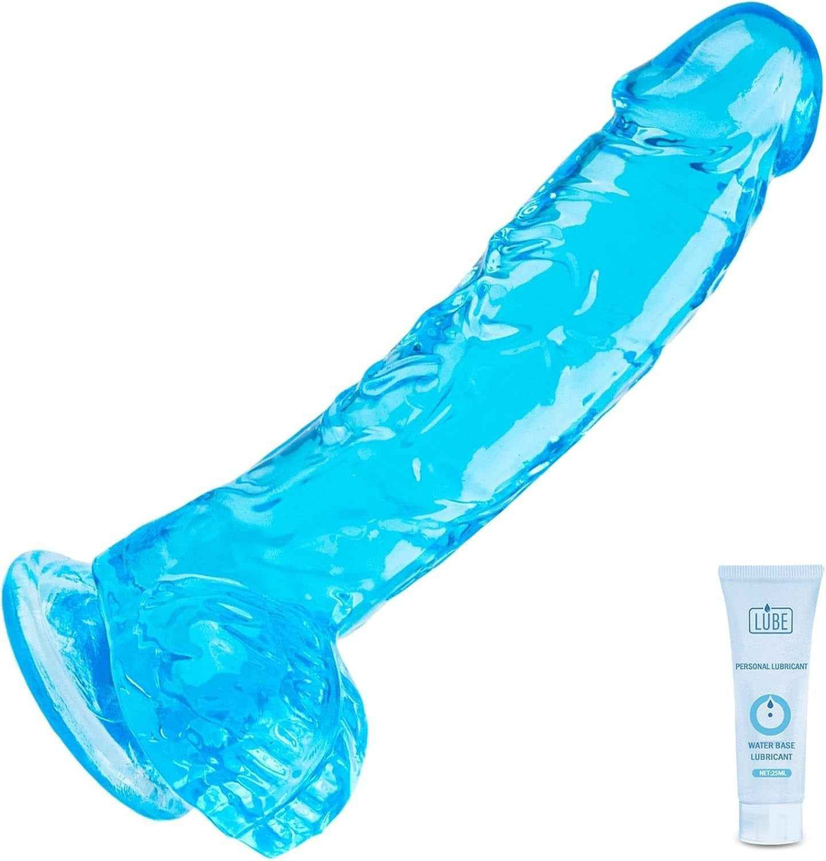 7 Inch Silicone Dildo, Soft Blue Dildos Sex Toy with Strong Suction Cup,Strap on