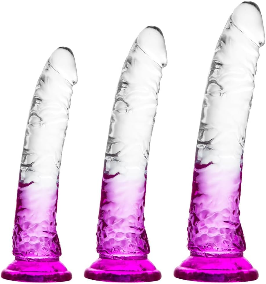 Clear Purple Dildo Set Realistic Anal Training for Women Sex Toy In UK