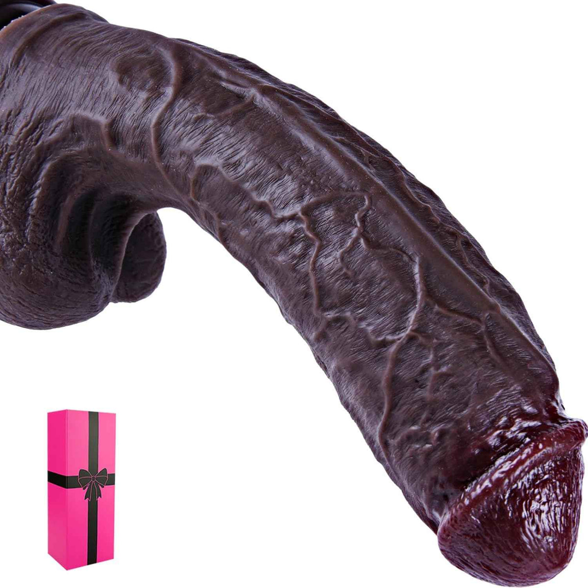 10.8 Inch Black Silicone Realistic Dildo Extra Huge Thick Dildo with Suction Cup Sex Toy In UK