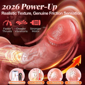 8.6 Inch Thrusting Vibrating Realistic Dildo, Smart APP&Remote Control Heating Anal Silicone Dildos with Powerful 9 Modes, Adult Sex Toys Couples for Men & Women G-spot Stimulation Vibrator