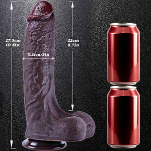 10.8 Inch Black Silicone Realistic Dildo Extra Huge Thick Dildo with Suction Cup Sex Toy In UK