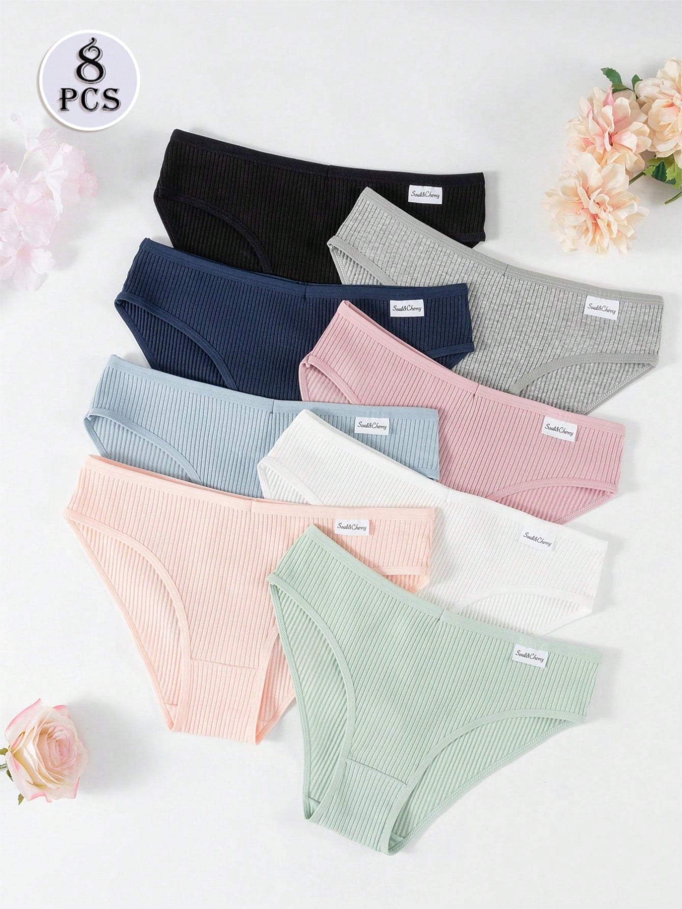 8pcs Women Underwear, Comfortable Soft And Skin-Friendly