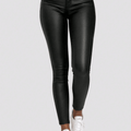 A High Waist PU Leather Skinny Pant