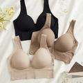 3PCS Solid Color Fixed Cup Seamless Backless Bra