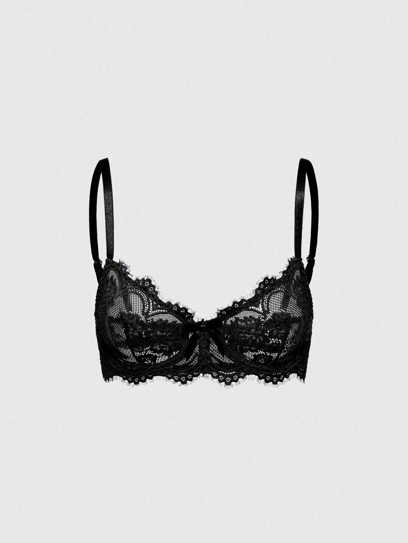 Floral Lace Underwire Triangle Cup Bra, For Valentine's Day