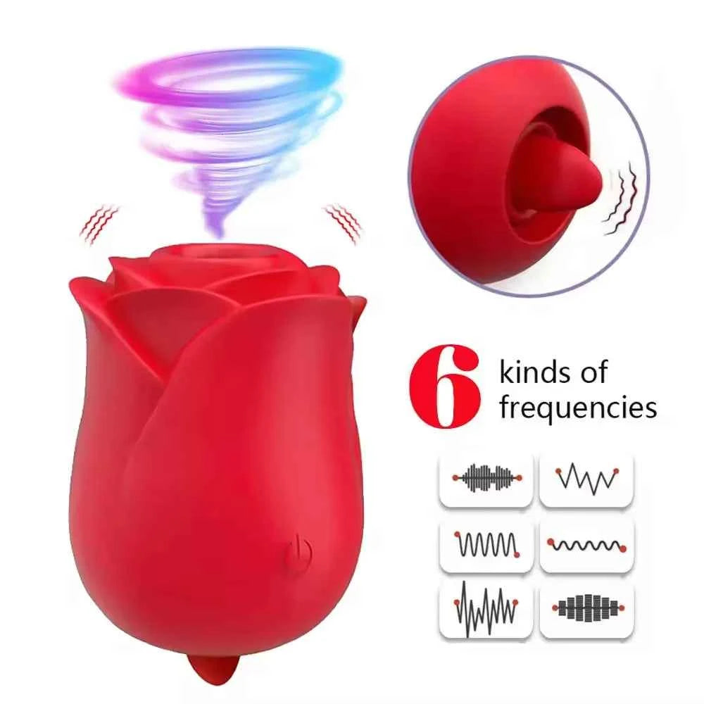 Rose Sucking and Licking Tongue Vibrator Clit Sucker and Licker sex toy gift for Her
