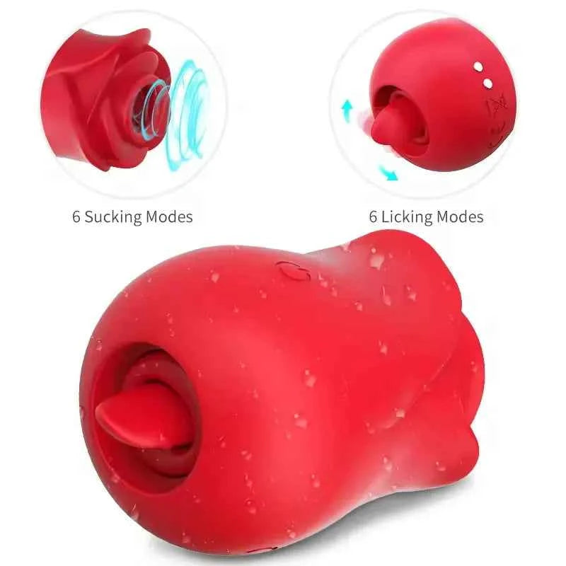 Rose Sucking and Licking Tongue Vibrator Clit Sucker and Licker sex toy gift for Her