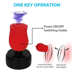 Rose Sucking and Licking Tongue Vibrator Clit Sucker and Licker sex toy gift for Her