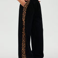 Women Leopard Print Patchwork Casual Straight Leg Pants