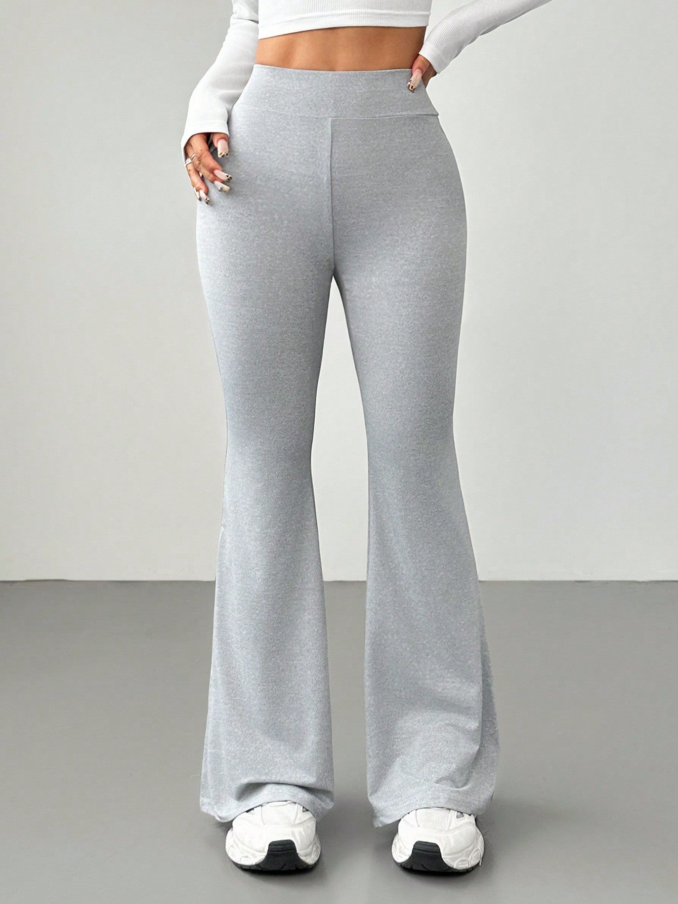 PETITE Solid Skinny Flare Leg Pant