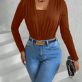 Women’s 2-in-1 Long Sleeve Fashion Bodysuit