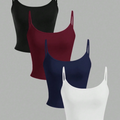 4pcs Women's Cropped Tight Fit Casual Tank Tops