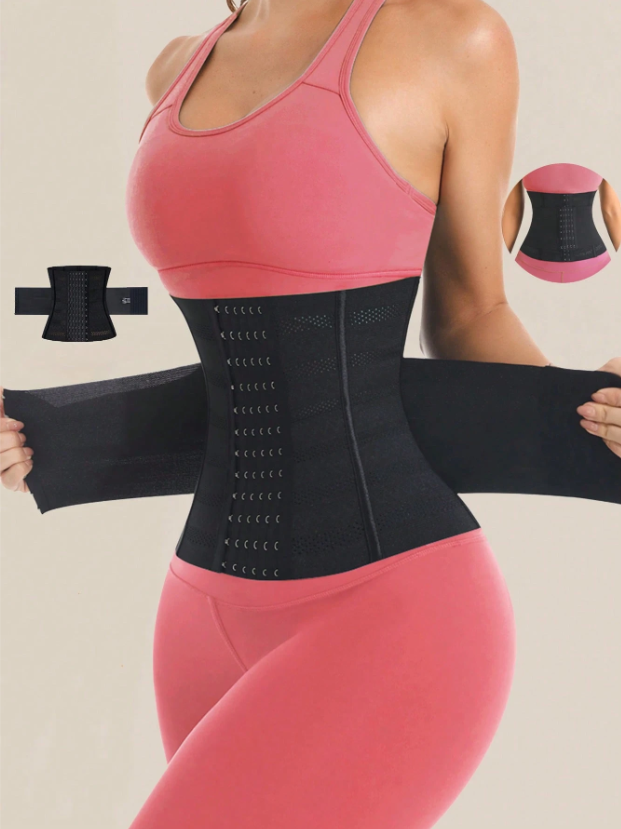Women Double Belt Waist Trainer Corset Tummy Control Body Shaper