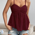 Women's Solid Color Frill Trim Camisole Top