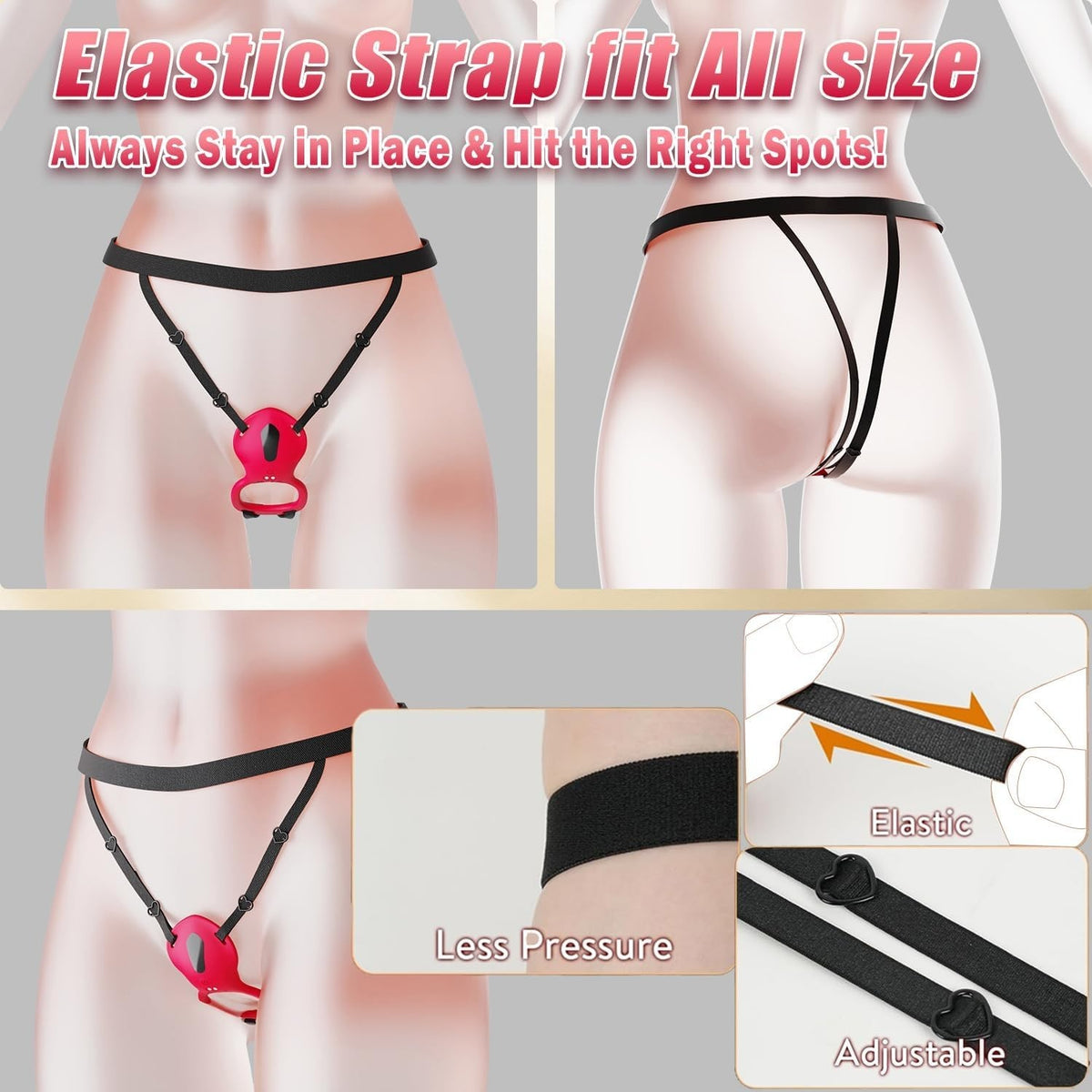 Adjustable Elastic Strap Wearable Rose Panty Vibrator Cheap Adult Toy UK