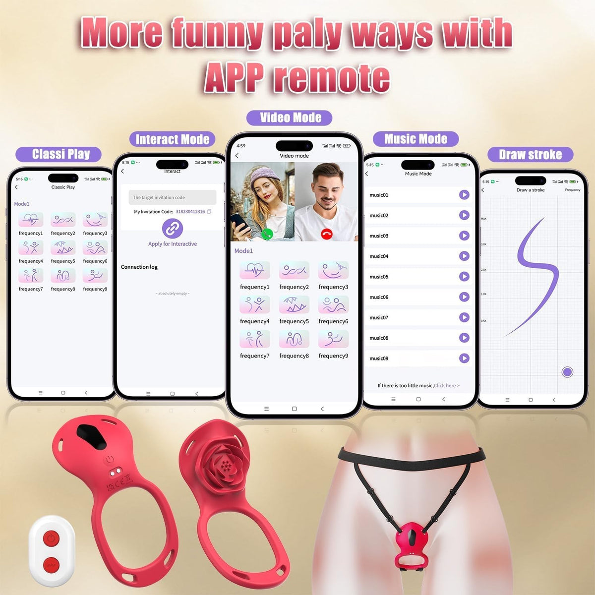 App Remote Play Modes Rose Panty Massager Cheap Sex Toy Fast UK Delivery